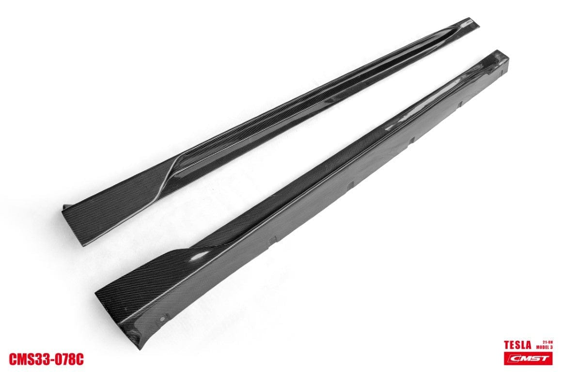 Carbon Side Skirts V4 For Tesla Model 3