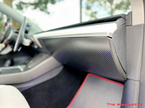 Matte Carbon Fiber Glove Box Cover Sleeve for Tesla Model 3