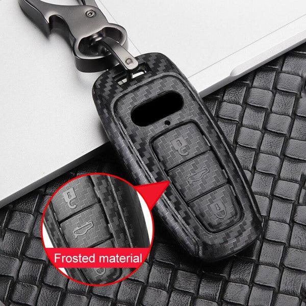 Carbon Fiber Style Key Fob Case for Audi e-tron 50