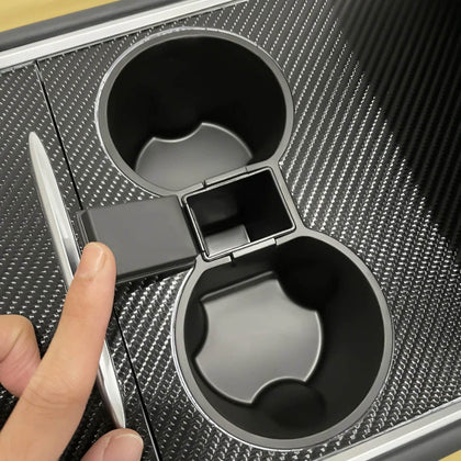 Cup Holder Insert With Storage For Tesla Model Y 2021-2023