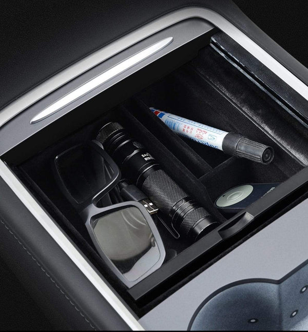 Schiebe-Aufbewahrungsbox für Mittelkonsole Tesla Model Y 2021-2023