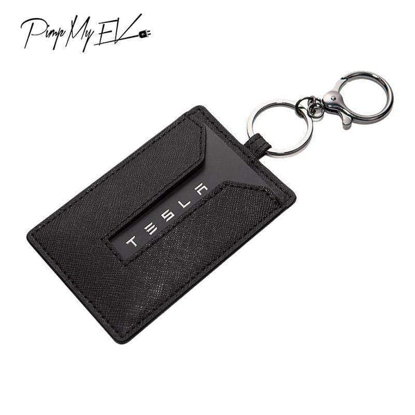 Tesla Keychain & Keyring - Black Premium Leather (KC1540.TESLA) –