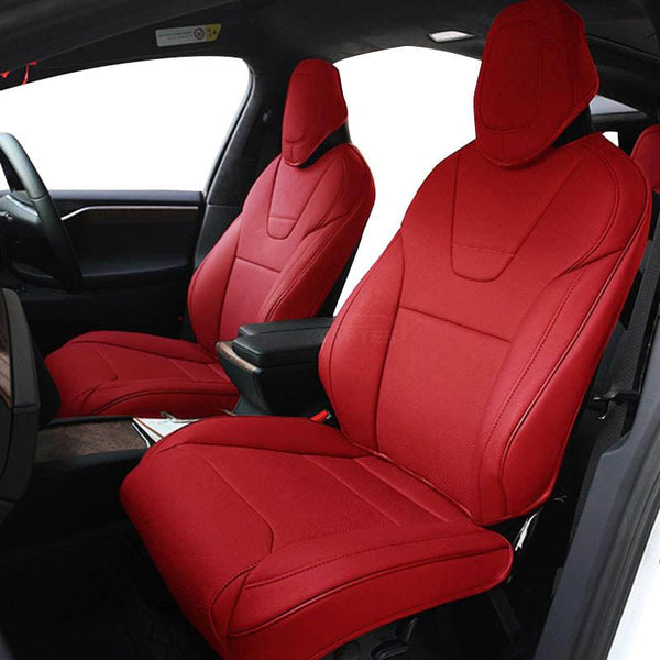 Custom Premium Vegan Leather Car Seat Covers for Tesla Model X 2015-2023