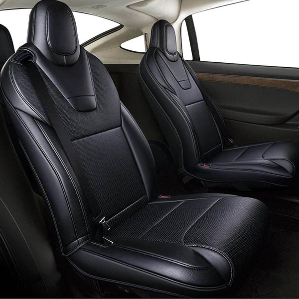 Kundenspezifische Premium-Autositzbezüge aus veganem Leder für Tesla Model X  2015-2020