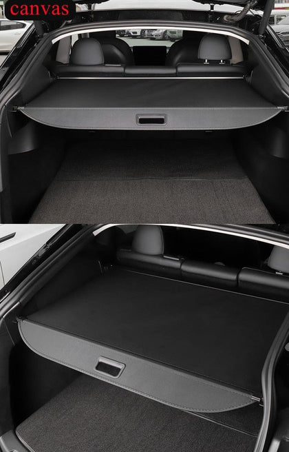 Laderaumabdeckung Auto Trunk Cargo Abdeckung Für Tesla Für Modell Y 2023  2022 Hinten Rack Sonnenschutz Gepäck Träger Zubehör Kofferraum Schutz  Abdeckung (Farbe : Kohlenstoff) : : Auto & Motorrad