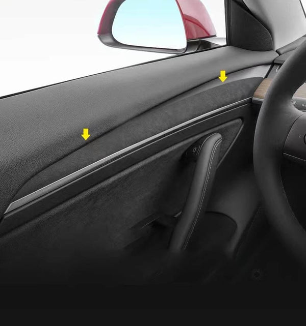Alcantara Red Door Panel Trim Wrap/Sticker for 2021 Tesla Model 3 & Y – The  EV Shop