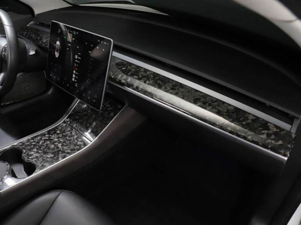 RSZX Armaturenbrett-Abdeckung für Tesla Model 3, Modell Y,  Karbonfaser-Muster, ABS-Kunststoff, Zubehör für Tesla Modell 3 Modell Y :  : Auto & Motorrad