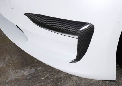 Genuine Gloss Carbon Fiber Fog Light Trim Covers for Tesla Model