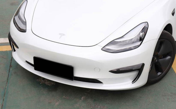 Genuine Gloss Carbon Fiber Fog Light Trim Covers for Tesla Model 3