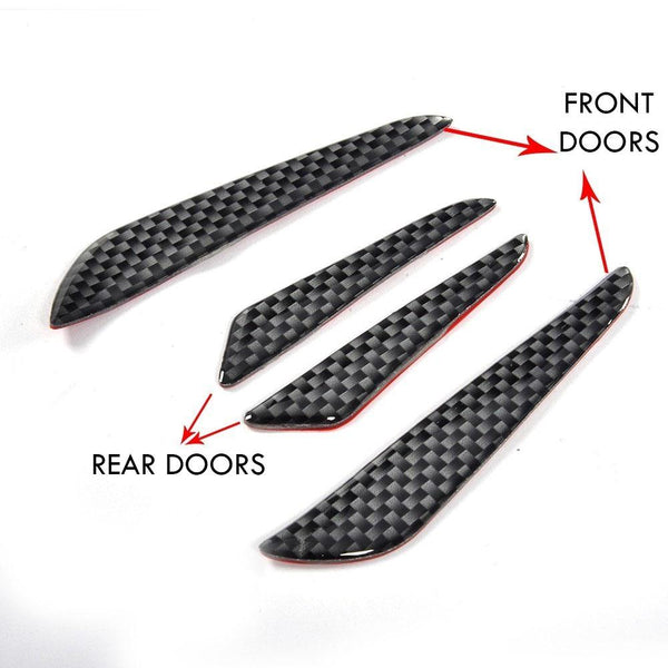 4Pcs Carbon Fiber Design Door Anti-collision Rubber Strips