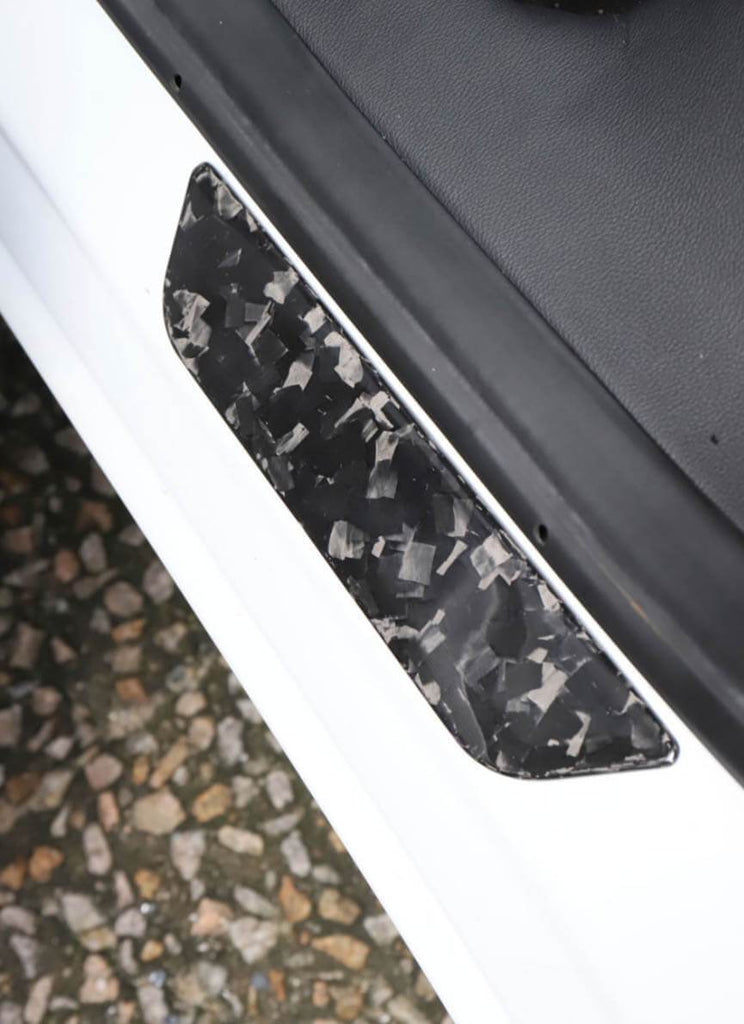 4pcs Car Door Sill Protector Door Sill Scuff Plate Carbon Fiber