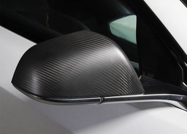 Real Molded Matte Carbon Fiber Side Mirror Overlay Covers for