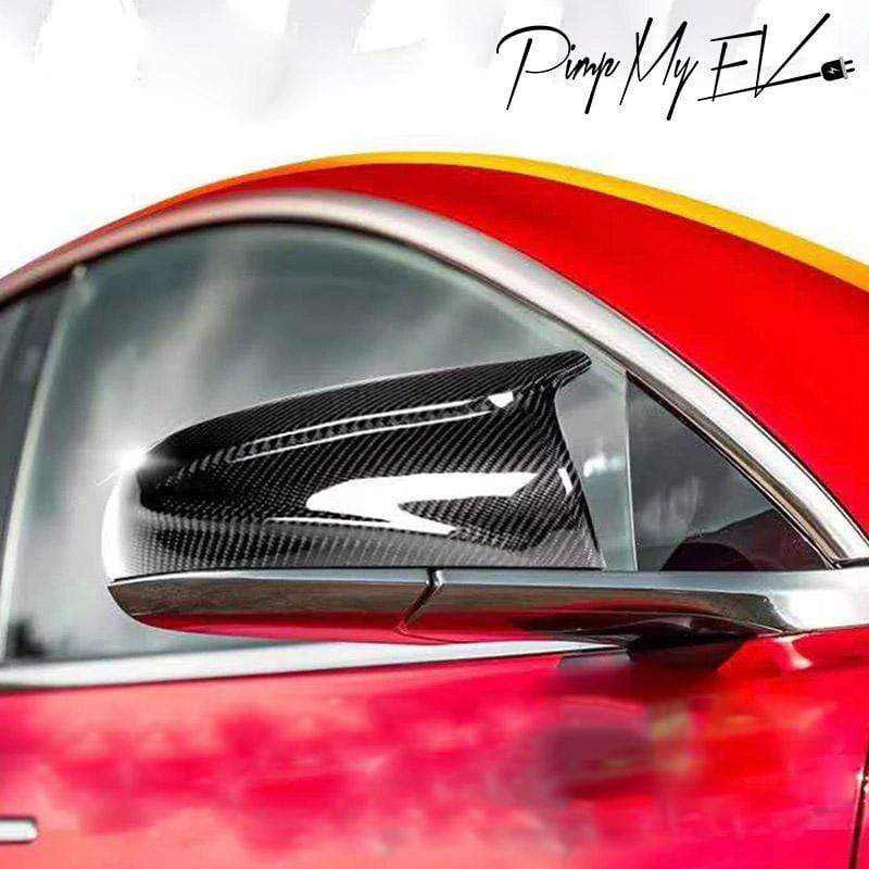 Ersatz-Set für geflügelte Außenspiegel im BMW M3-Stil aus glänzender  Karbonfaser für Tesla Model 3 2017–2023