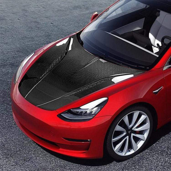 Carbon Fiber Hood Bonnet Racing Style for Tesla Model 3 2017-2023