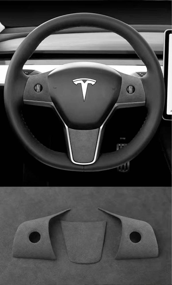 1 Paar Auto Spalte Schaltknauf Bezug Dekor, Kompatibel zu Tesla Model 3 Y  Rüstung Lenkung Stange Auto Wischer Lenkrad Schutz Bezug