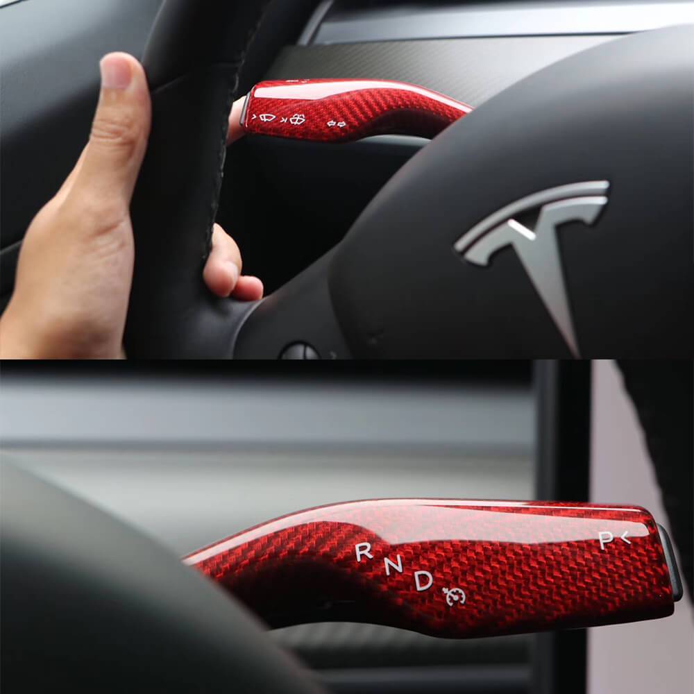 Genuine Carbon Fiber Wiper and Driving Shift Switch Covers for Tesla Model Y  2020-2023