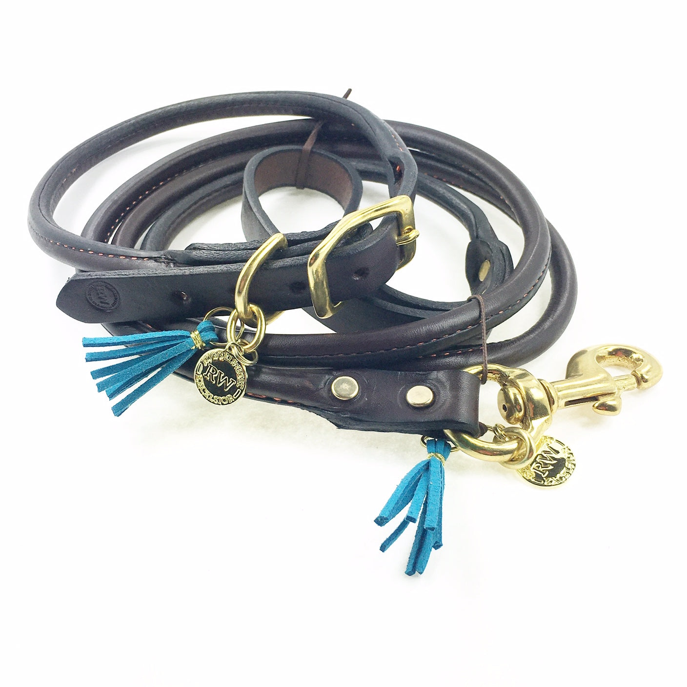 leather collar and leash set