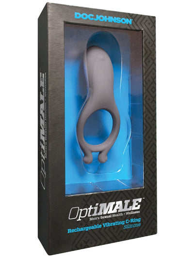 OptiMale Vibrating Rechargeable C-Ring More Toys Doc Johnson Slate Grey