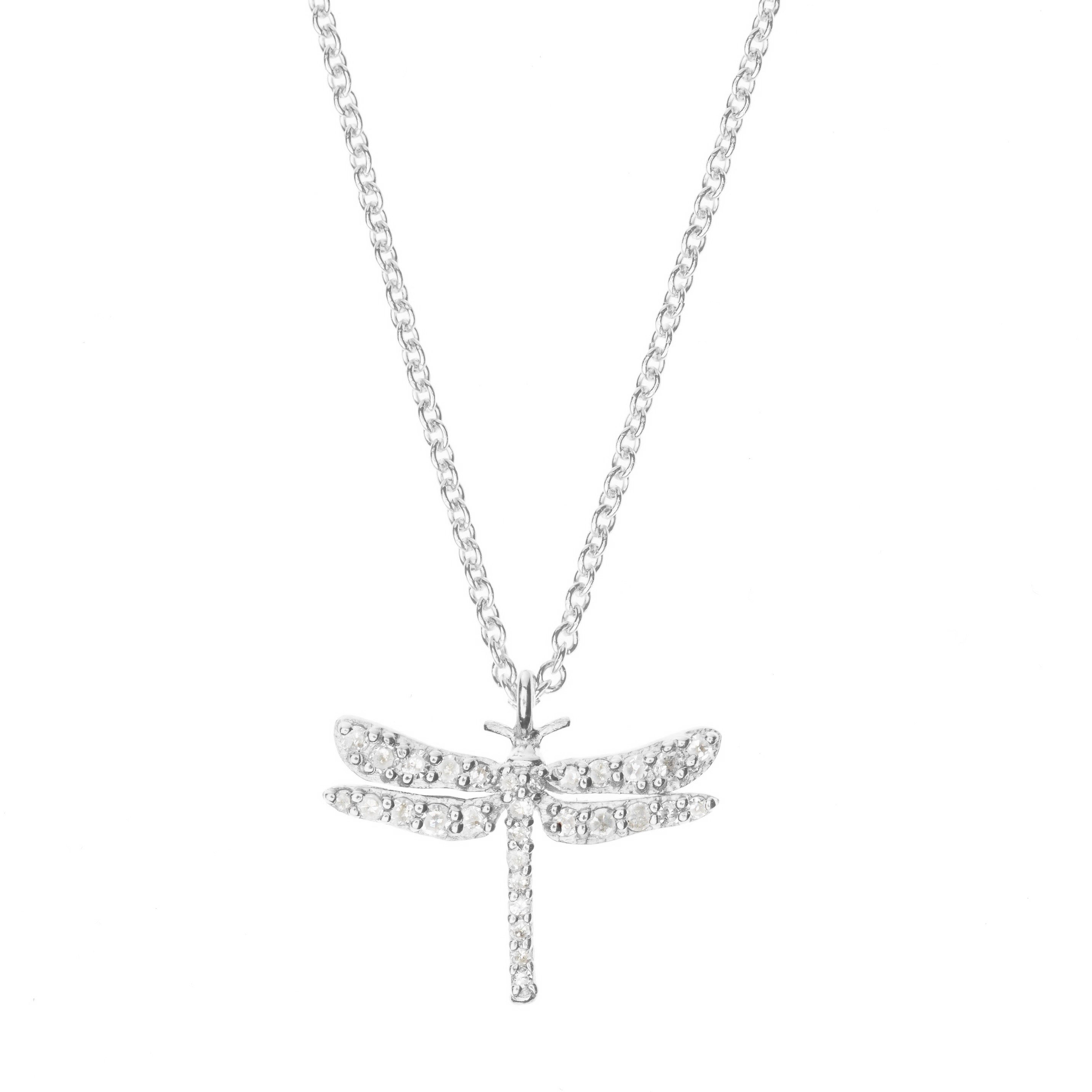 Dragonfly Wing D Flawless Diamond Necklace set in 18K Gold – Kat Florence