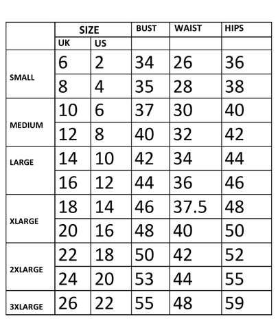 Size Chart – La Mode Afrique