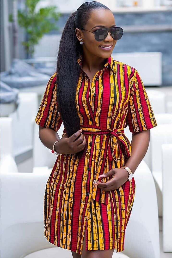 ankara shirt dress for ladies