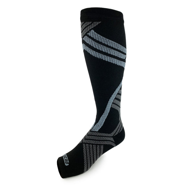 Recovery Socks: Unisex Black-Grey Compression Socks