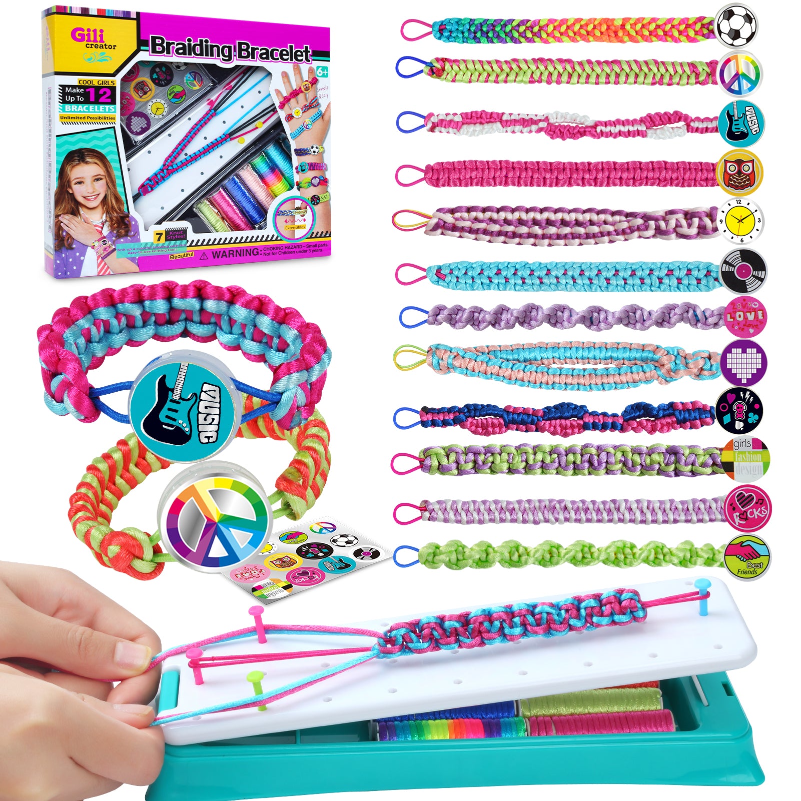 Friendship Bracelet Making Kit for Girls Bracelet Making kit Bracelet DIY  Toy Ages 6+ 7 8 9 10 11 12 Teen Year Old Girls Present Ideas Best Birthday