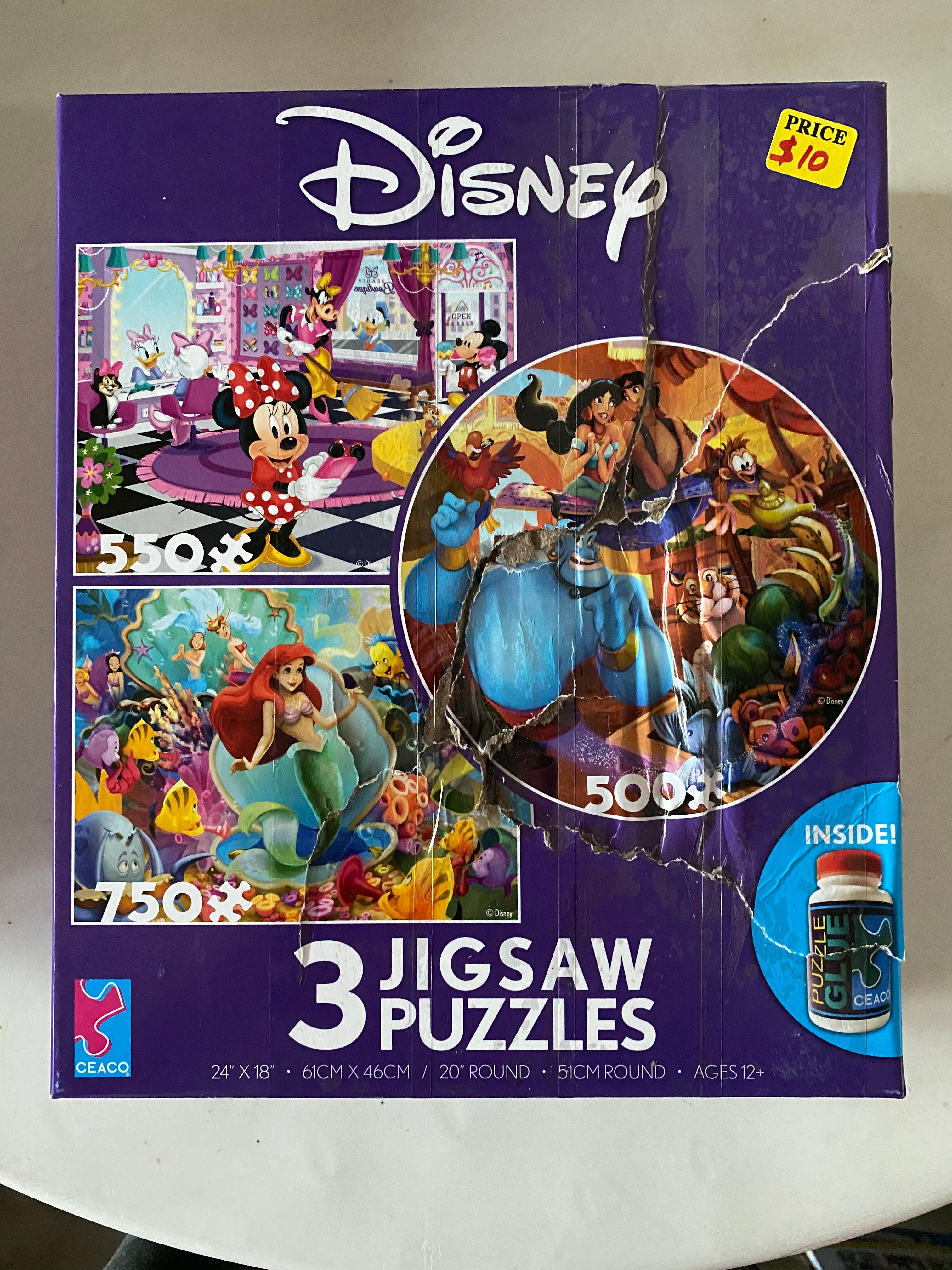 Ceaco 3-in-1 Thomas Kinkade Disney Jigsaw Puzzle Set 350501