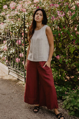 Wide linen pants BY Amourlinen