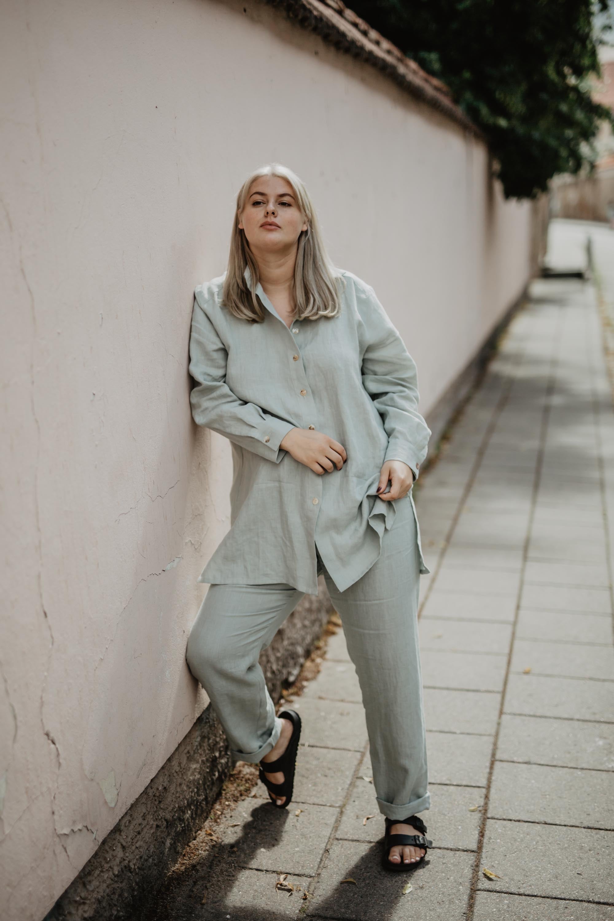 Linen Shirt Women | AmourLinen | Linen Oversized Shirt With Buttons