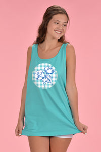 Gingham Cotton Boll Tank Front Only - Kelly Cottons