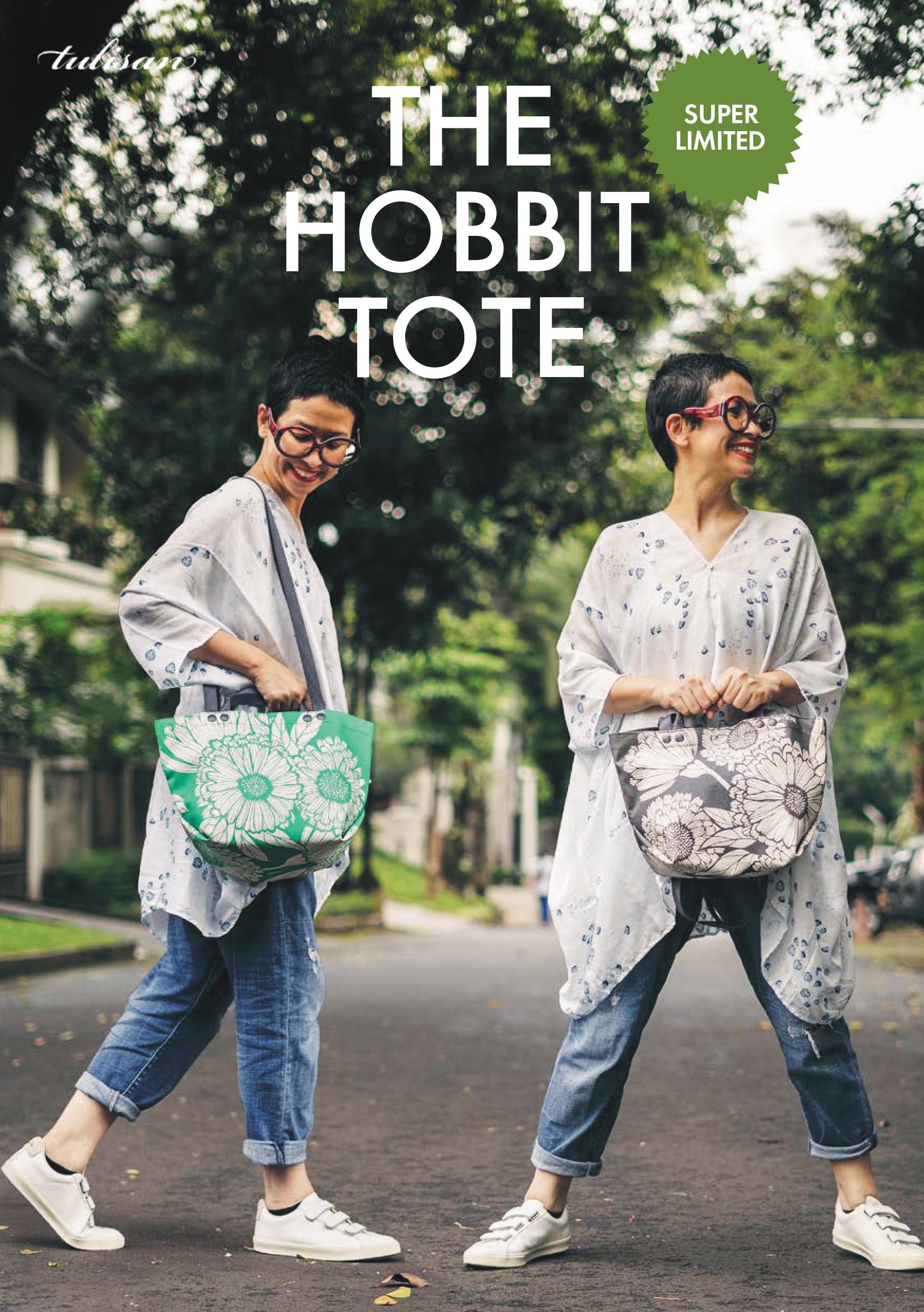 HOBBIT TOTE { X } - Green Grass & Smokey Night