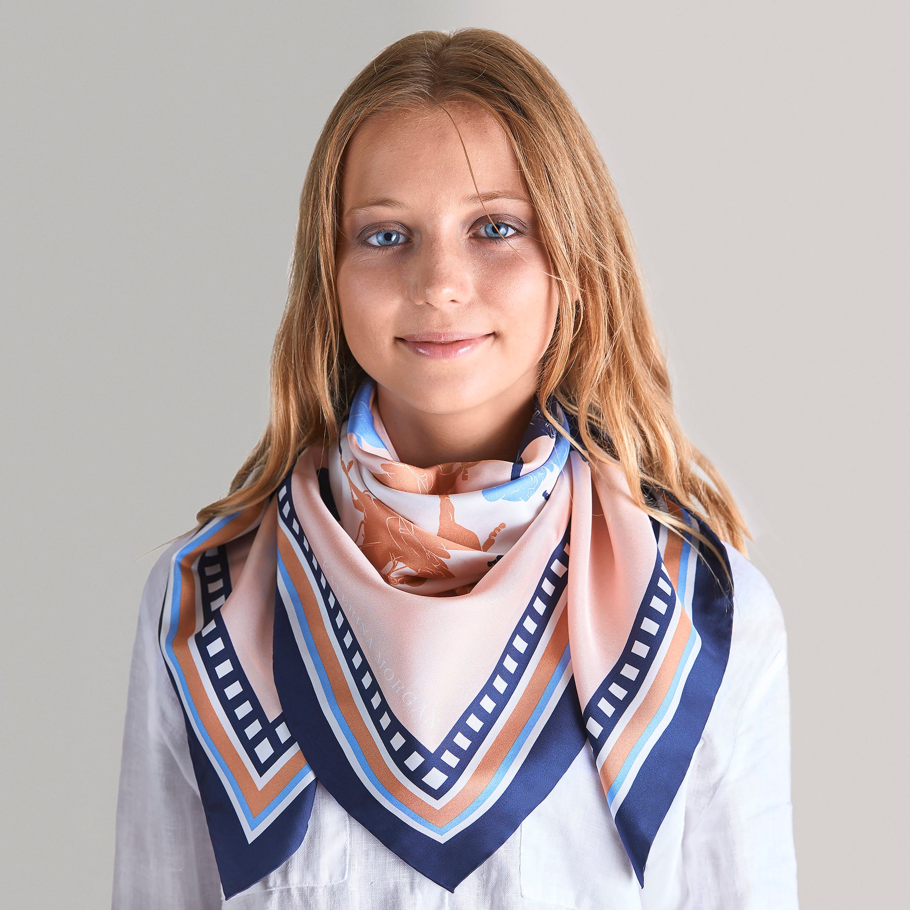 Róhe Silk Ballpoint Horse Scarf