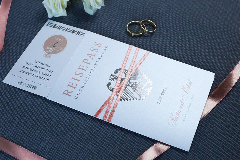 Hochzeitseinladung Reisepass Passport Einladungen Hochzeit Laser Gebur Wunderholzundpapier