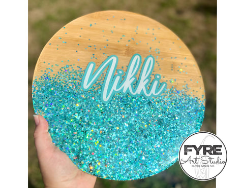 Fyre Art Studio Custom Glitter Bomb Serving Tray