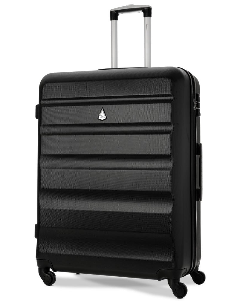 black hard shell luggage