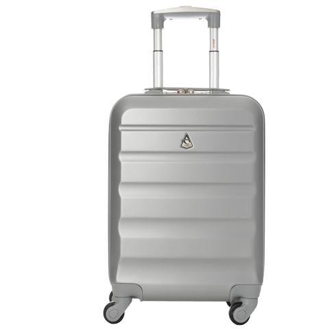 silver luggage