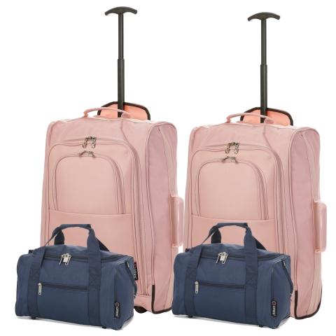 it navy and rose gold suitcase