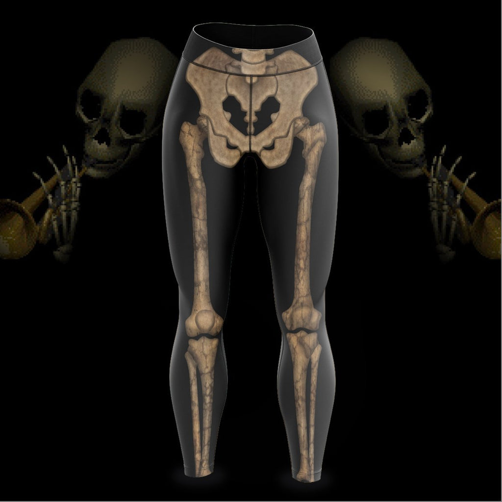 Faux Real Skeleton Leggings Photorealistic Sublimated Halloween Costume  F139144