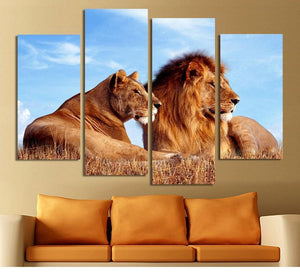 King And Queen Lion 4 Piece Canvas Epic Imprint