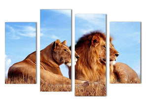 King And Queen Lion 4 Piece Canvas Epic Imprint