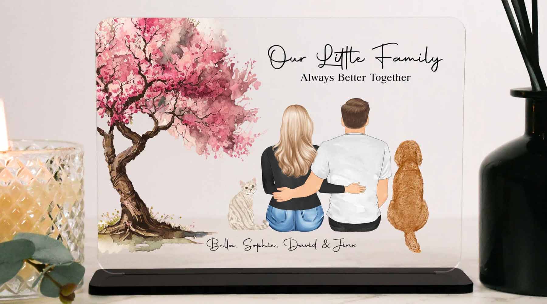 Heart Shaped Personalized Acrylic Plaque - Custom Family Photo - Together  We Make A Family Puzzle