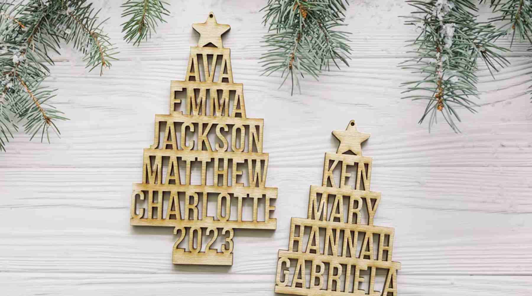 Christmas name tree ornaments to make and sell online