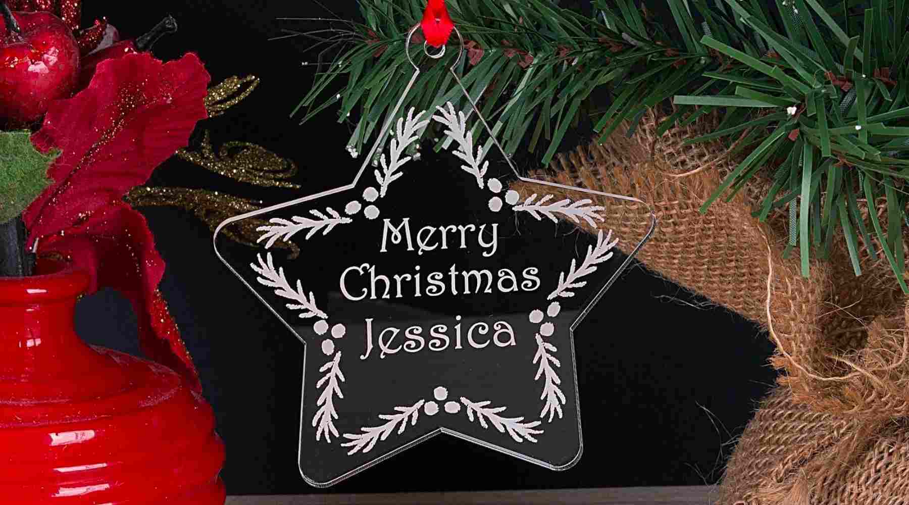 elegant ornament with a merry Christmas