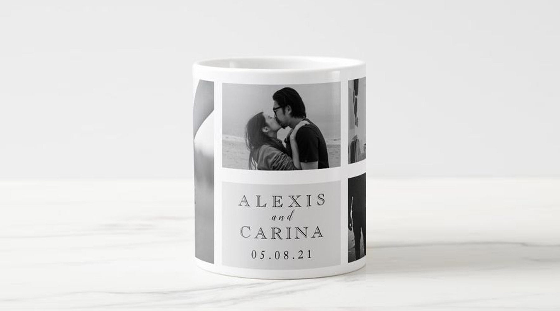 Love Photo Collage Personalized White Coffee Mug For Her