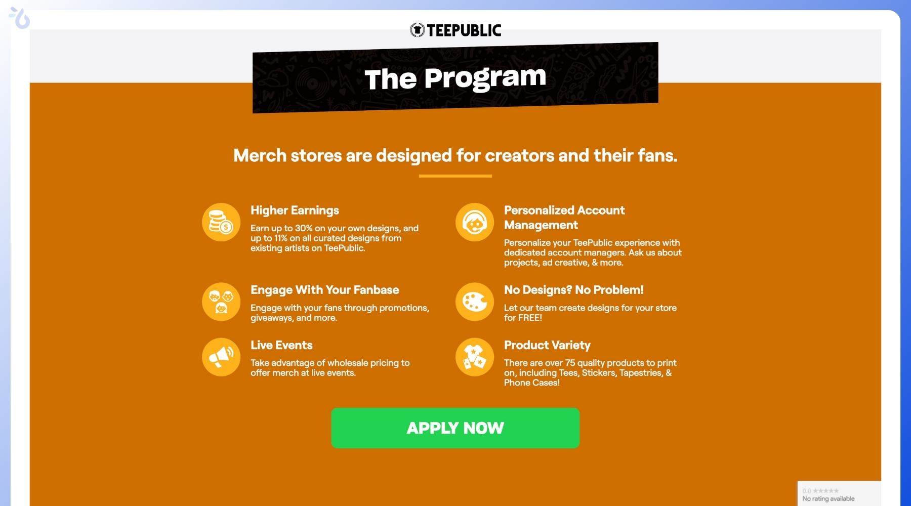 On-demand marketplace Teepublic