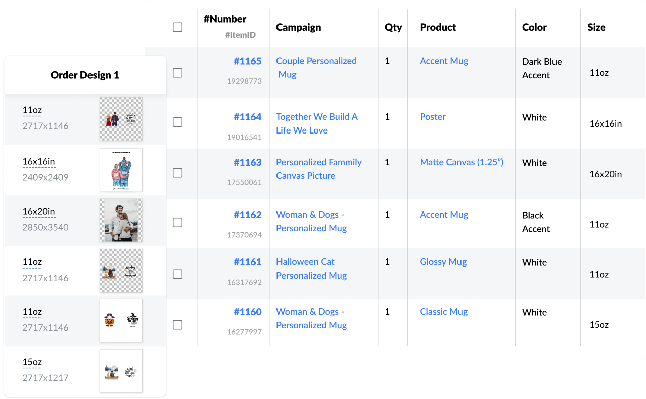 order management - product personalizer