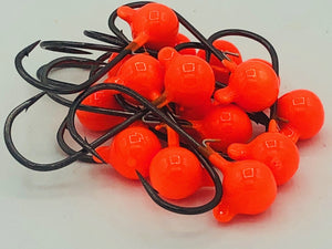 3/16 ounce 2/0 hook Orange Tuff Jig with wire bait keeper  - 6/pkg