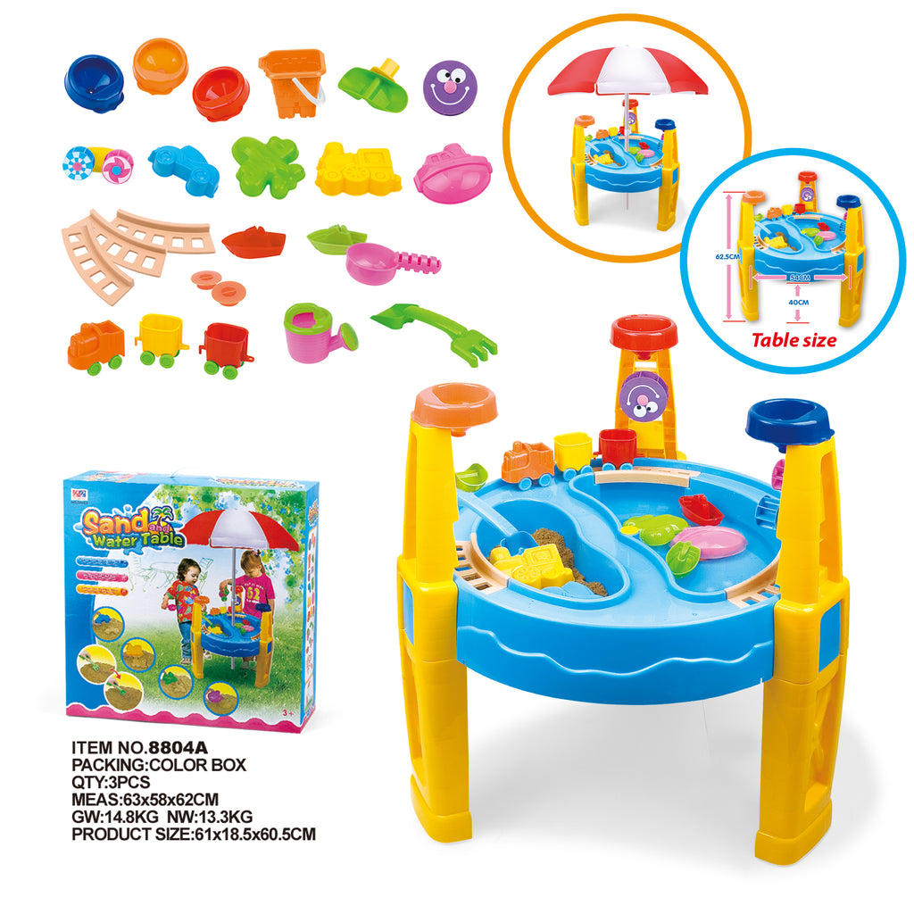 water table with umbrella