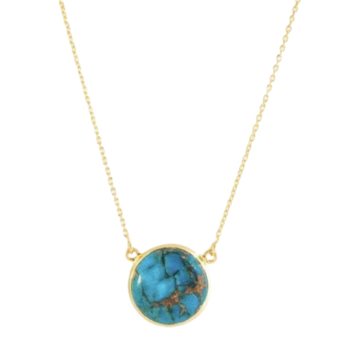 Image of Copper Turquoise Necklace/18k Yellow Gold Vermeil in Copper Turquoise